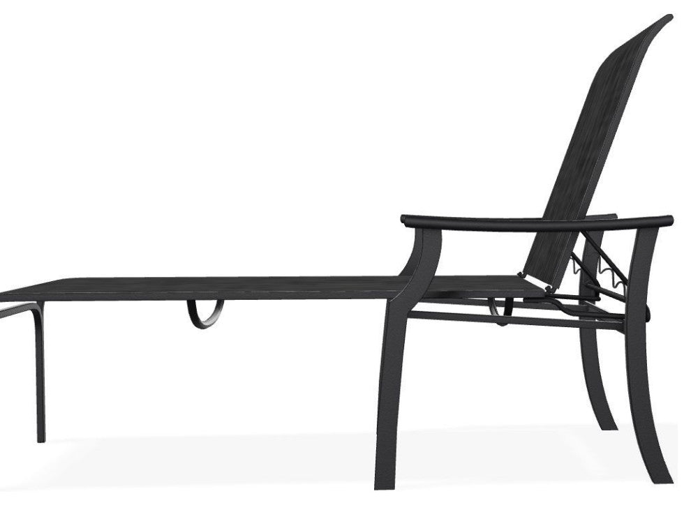 St. Catherine Sling 4-Position Outdoor Chaise Lounge, Augustine Shadow/Black