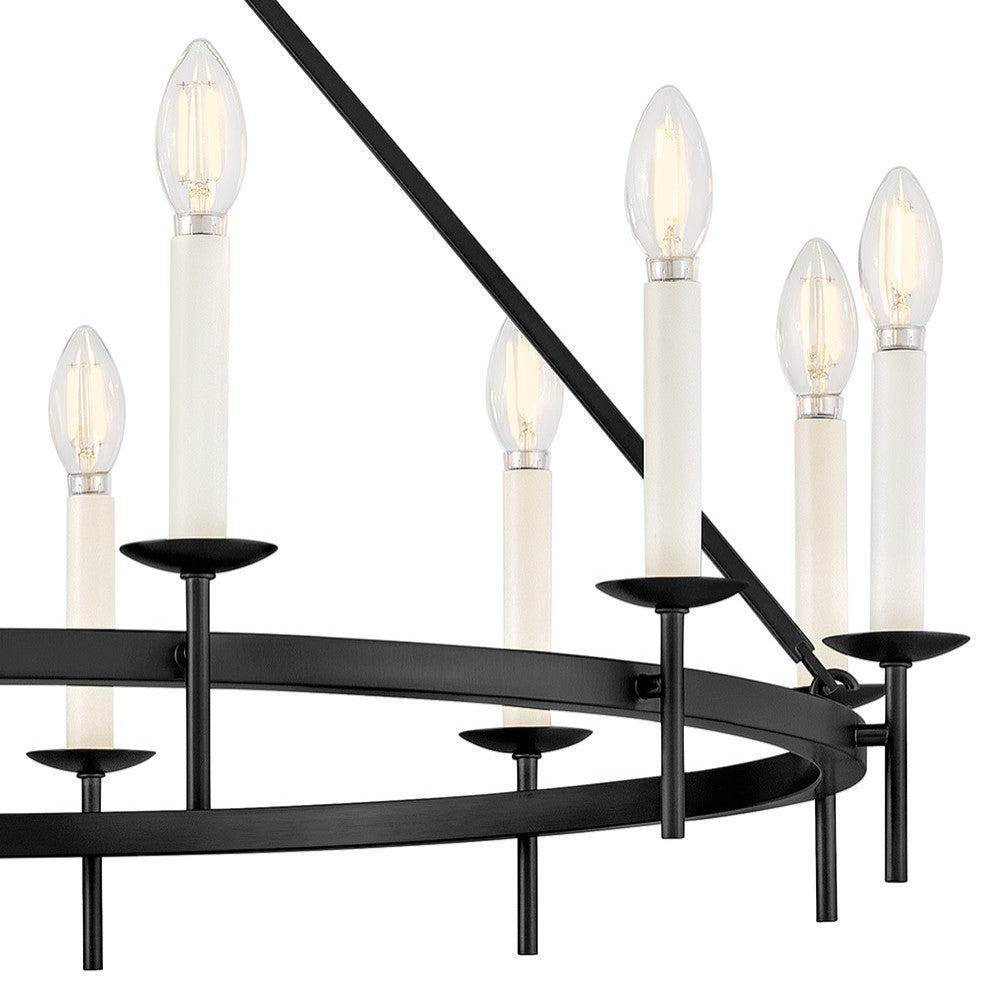 Hinkley Copley Large Ring Chandelier, Black