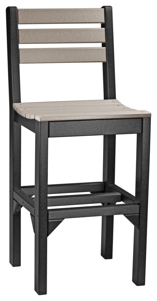 Set of 4 Poly Island Dining Chairs, Weatherwood & Black, Bar Height
