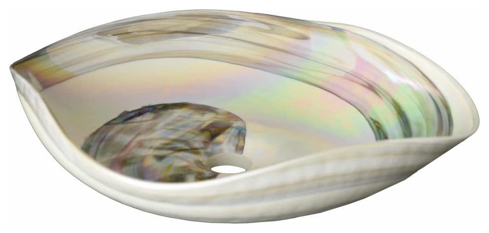 Lido Murano Glass Bathroom Sink, Abalone