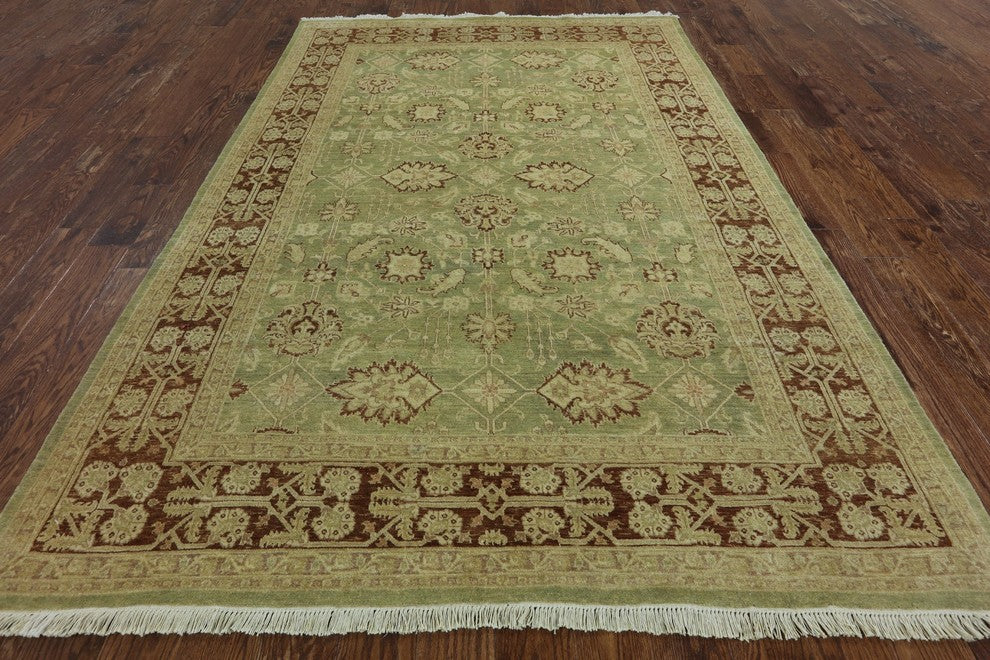 6'x9' Hand Knotted Peshawar Oriental Area Rug, W2037
