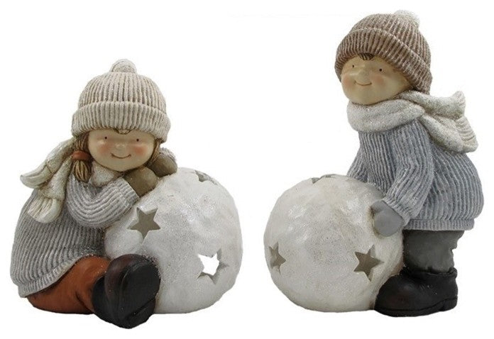 Tushkas Boy and Girl With Snowballs