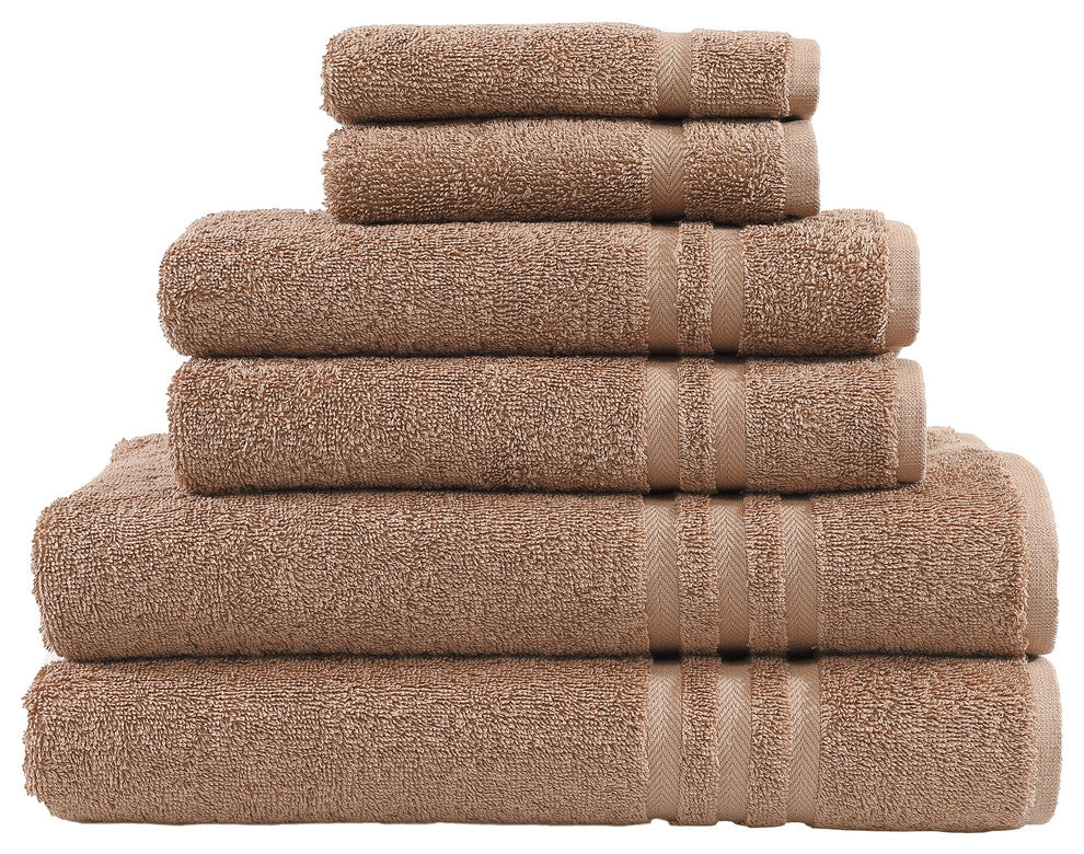 Denzi Towel Set, Latte, 6 Piece