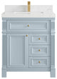 Paris 30" Single Sink Bathroom Vanity, Blue Heather 2" Empira Quartz