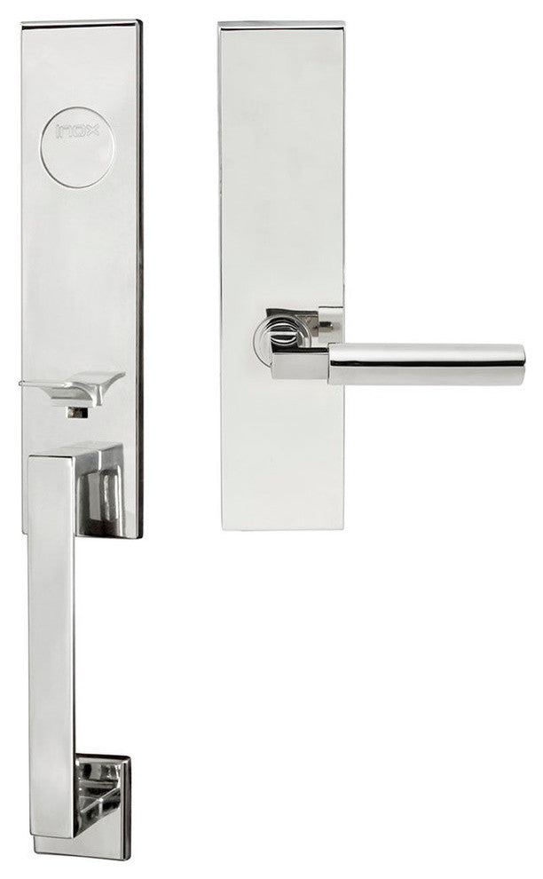 Aurora Lever, Mortise Dummy Handleset, Left Hand, Polished Stainless Steel