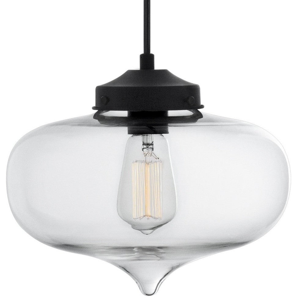 Casablanca Glass 1-Light Clear Pendant