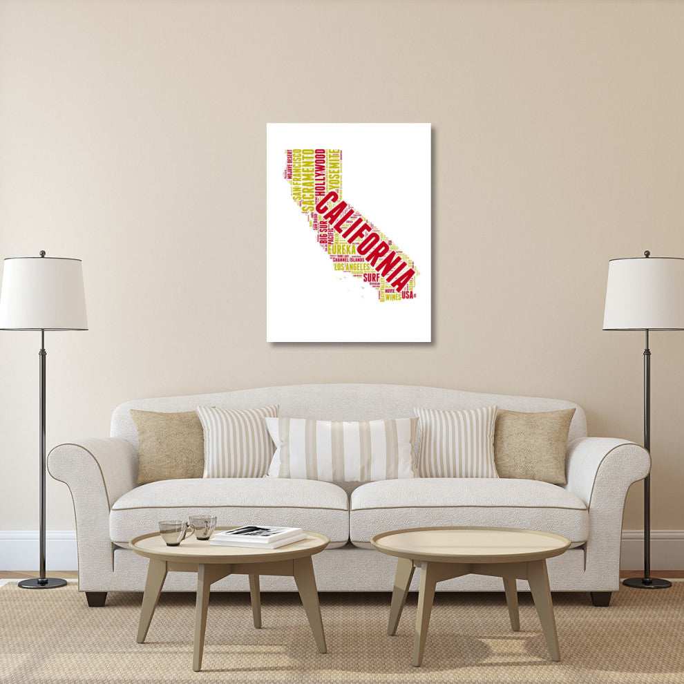 "California Word Cloud Map" Fine Art Print