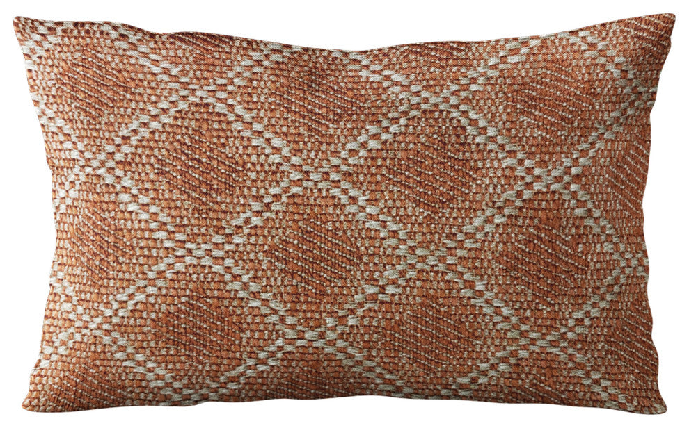 Plutus Brown Diamond Luxury Throw Pillow, 12"x20"