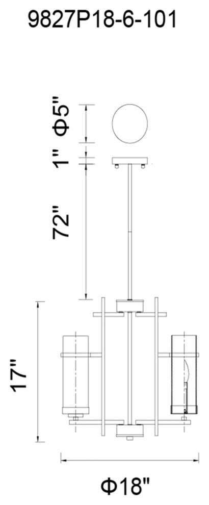 Sierra 6 Light Up Chandelier With Black Finish