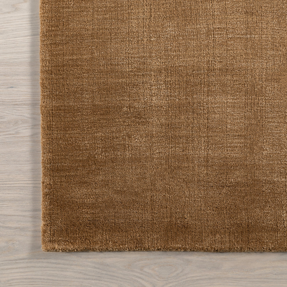Arrel Speckled Wool-Blend Area Rug, Wheat 2' 6" x 12'