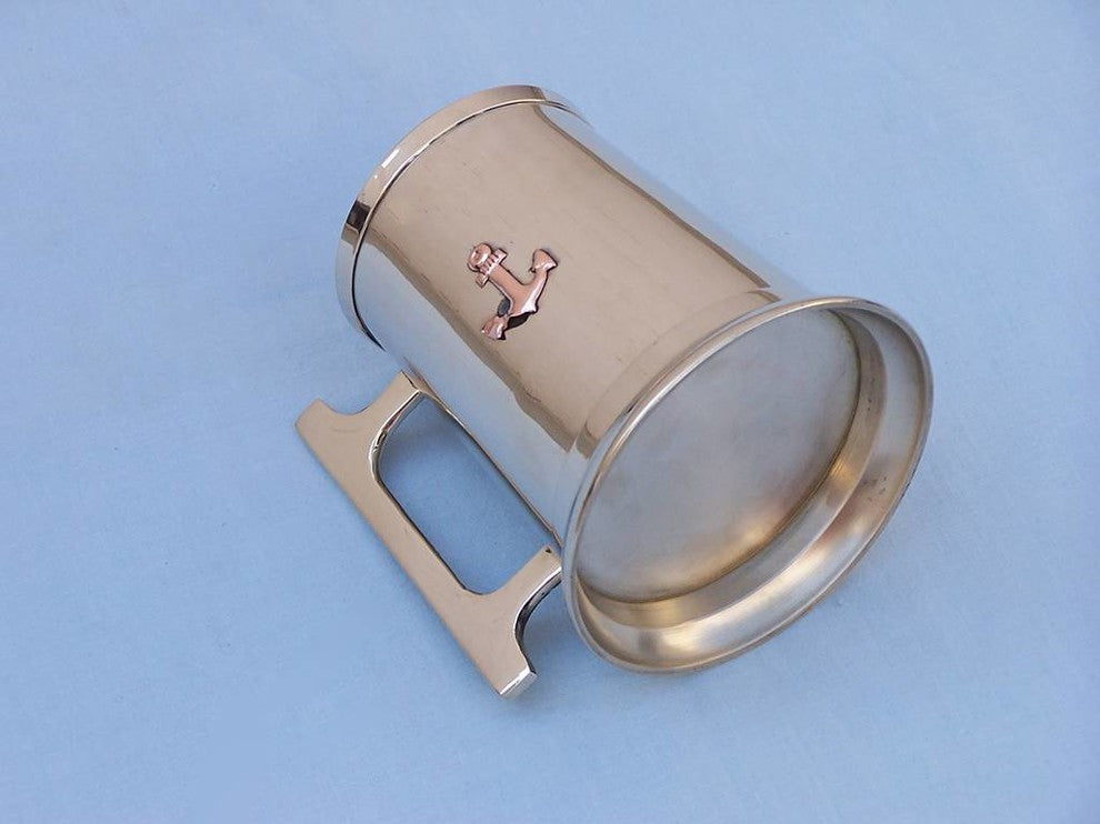 Nautical Brass Anchor Mug With Cleat Handle 5'', Nautical Barware