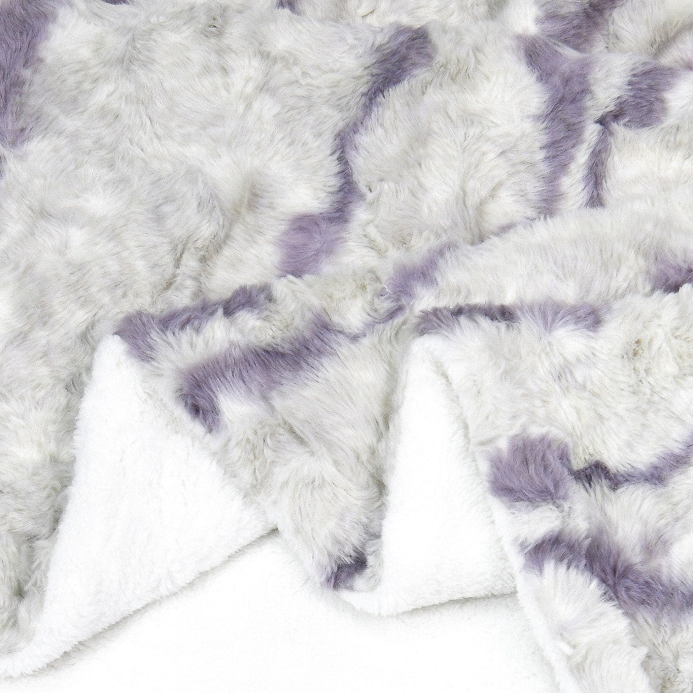 Elite Faux Fur Throw Blanket With Sherpa Backing, Calla, 50" X 60"