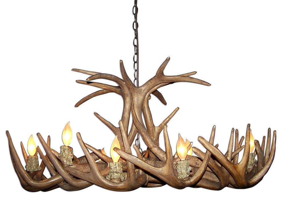 Reproduction Antler Whitetail Oval Chandelier Light, RS-4