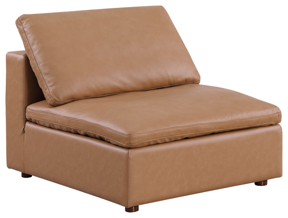 Dante modular sofa, loveseat and chair in Genuine Belfast Fabric, Cognac
