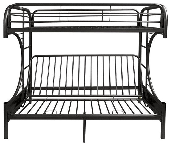 Cabot Twin XL over Queen Futon Bunk Bed, Black