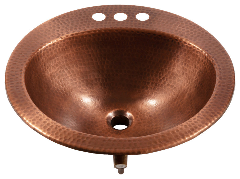 Bell 19" Drop-In Bathroom Sink in Copper