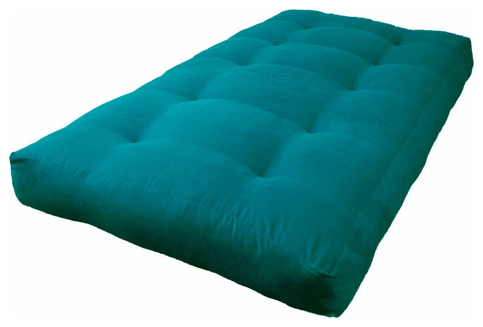 Blazing Needles Vitality 8" Microsuede Twin Futon Mattress, Aqua Blue
