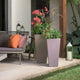 Bowery Indoor/Outdoor Tall Square Pot with Sand Cavity, Black, 15"