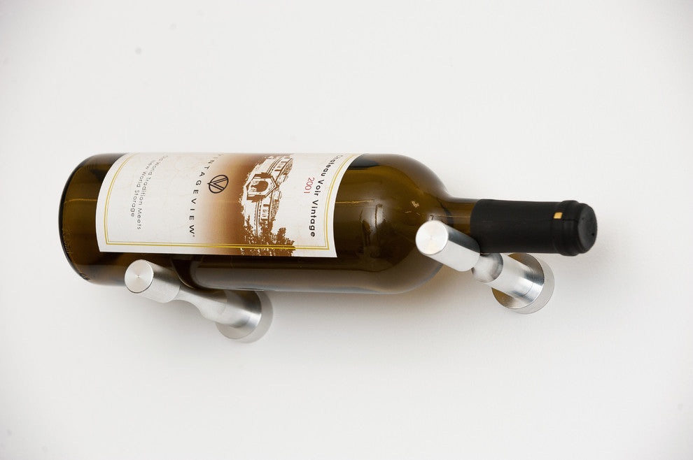 Vino Pins 1 Wall Mounted Wine Rack Peg, Milled Aluminum, Drywall Mounting