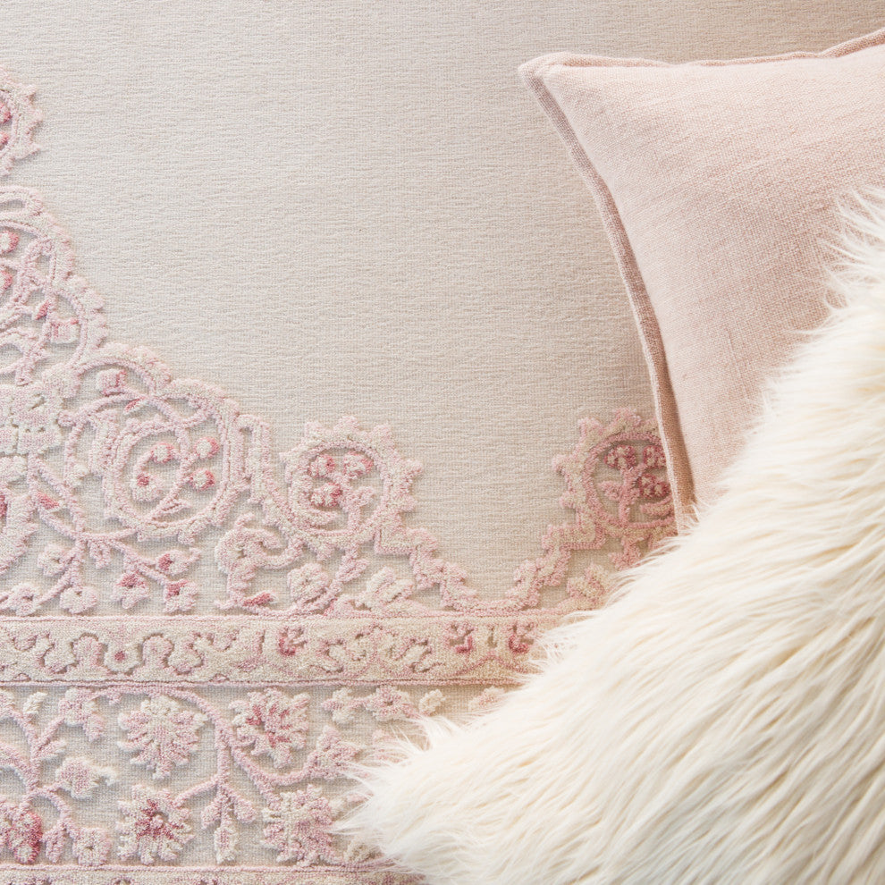 Jaipur Living Malo Medallion Pink/White Area Rug, 2'x3'