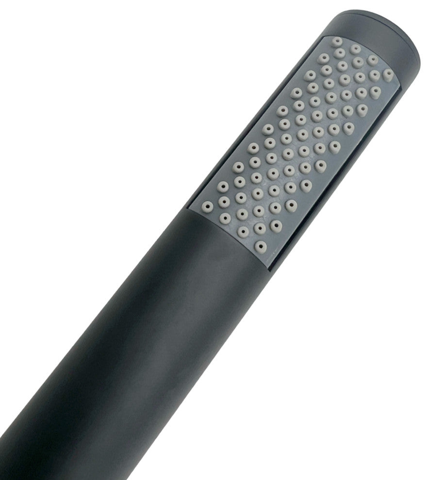 CastelloUSA Saturn Double Handle Clawfoot Tub Filler Faucet, Matte Black, Standard Handle