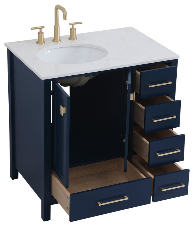 Isabel Blue 32" Single Sink Bathroom Vanity