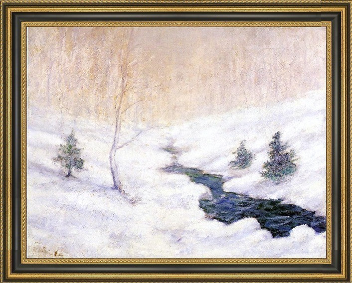 John Twachtman Woodland Stream in a Winter LandscapeFramed Canvas Print, 18"x24"