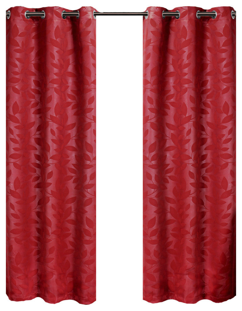 Virginia 2PC Blackout Weave Grommet Panels, Chocolate, 74"x96"