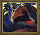 Franz Marc Crouching Deer - 20" x 25" Framed Premium Canvas Print