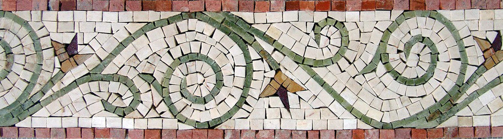 Floral Pattern Mosaic Border- Spring, 12"x6"
