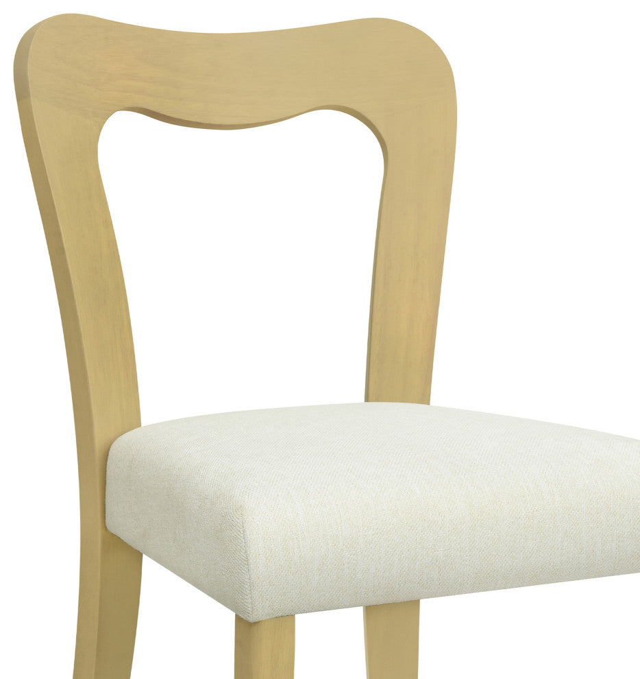 GDF Studio Modern Open Back Dining Chair, Set of 2, Light Ash/Beige
