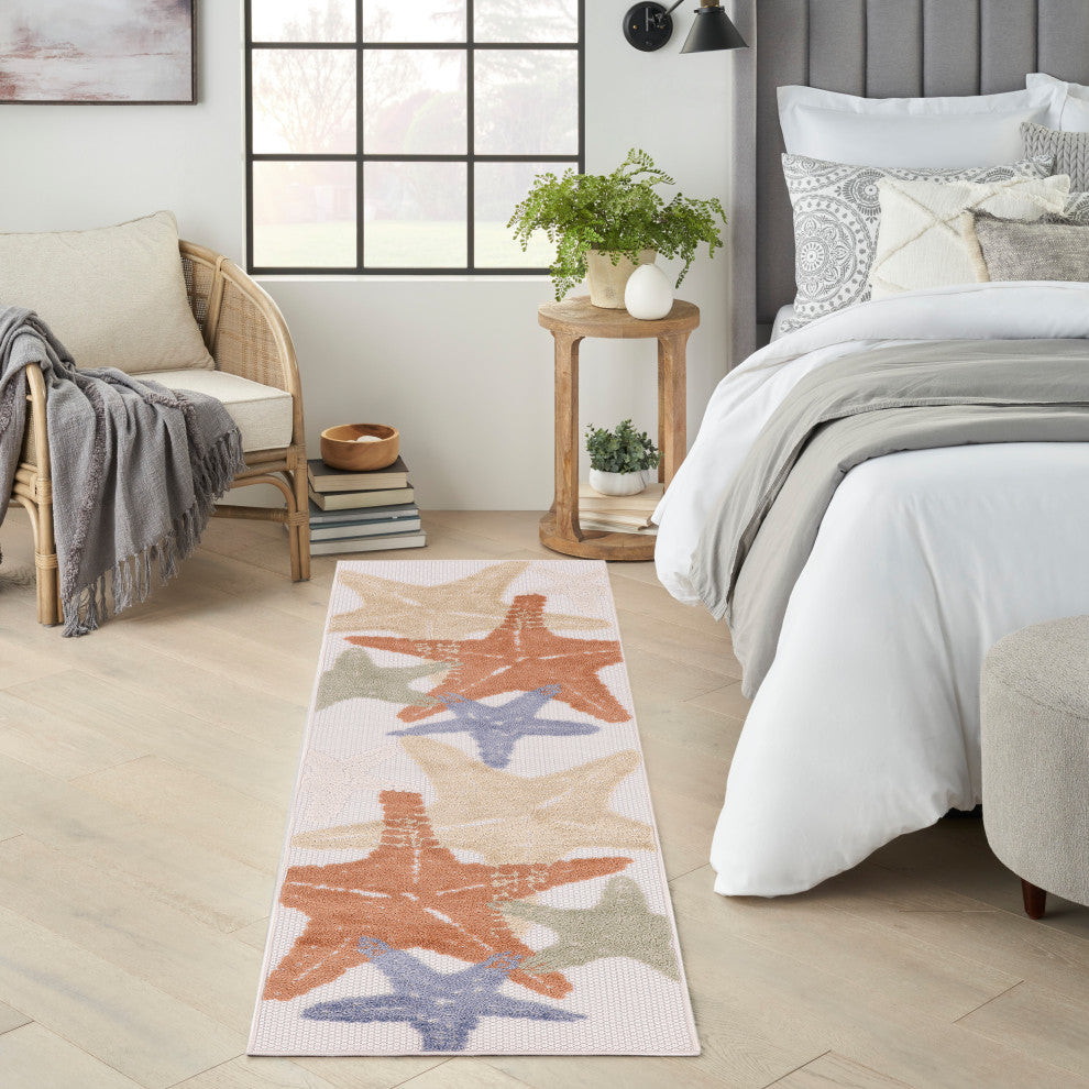 Nourison Aloha 2' x 6' Ivory Multicolor Outdoor Area Rug