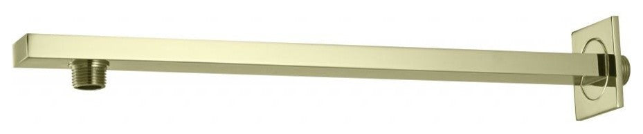 1/2" Ips X 16" Square 90-Degree Rain Arm With Flange In Polished Brass
