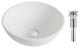 Elavo Ceramic Round Vessel White Sink, PU Drain Chrome
