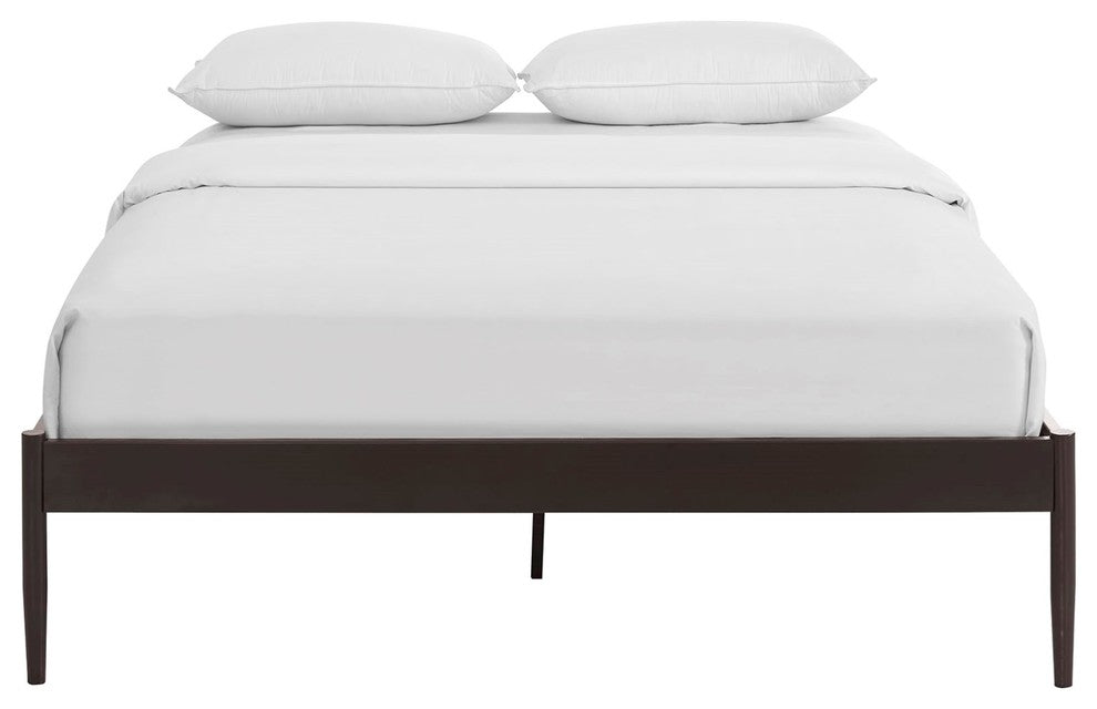 Modern Contemporary Urban King Size Platform Bed Frame, Brown, Metal Steel