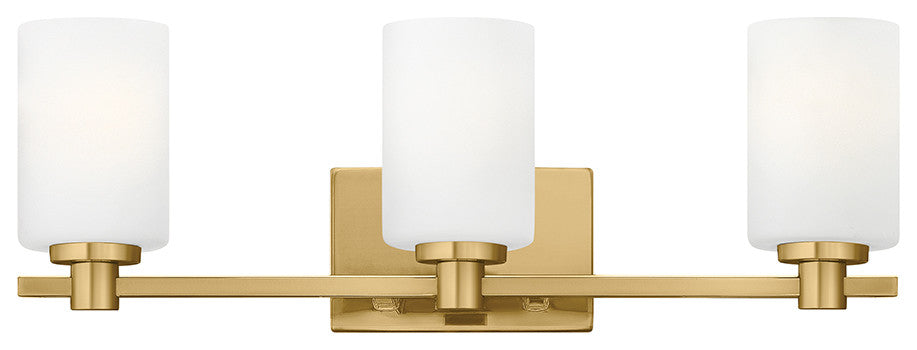 Hinkley Karlie Bathroom Vanity Light, Lacquered Brass, 3 Light