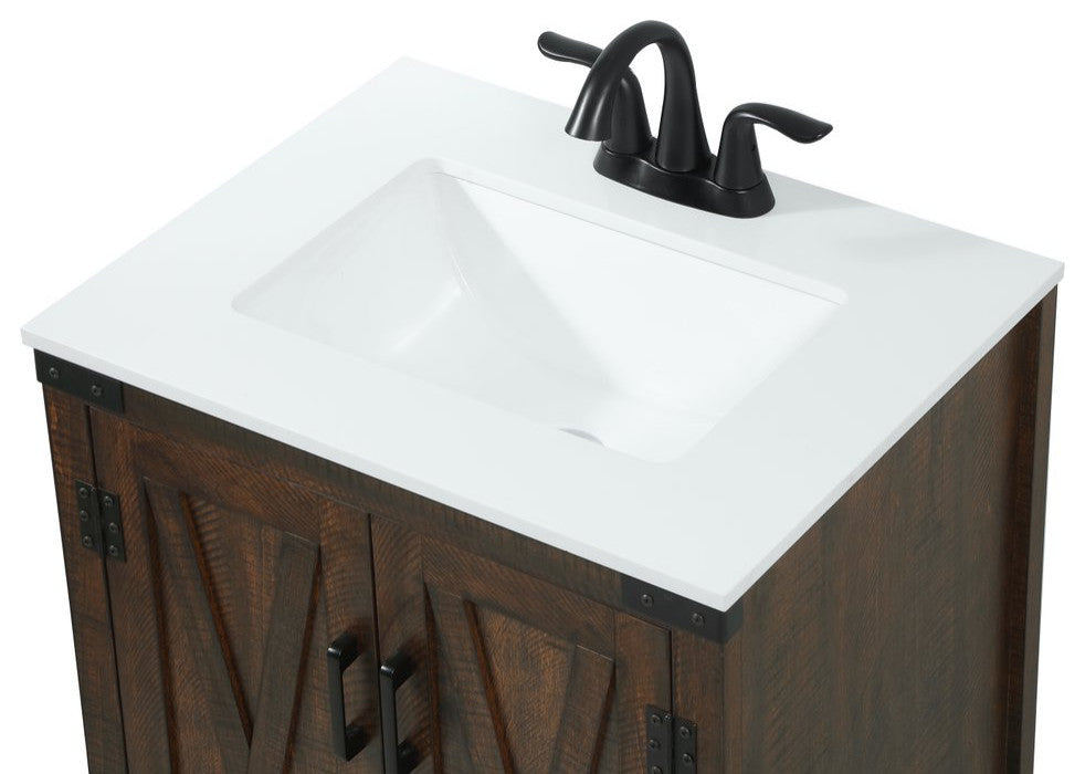 Home Living 19" Farmhouse Expresso-Light Bathroom Vanity