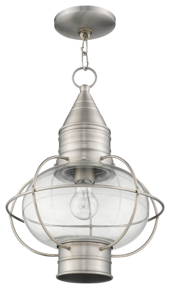 Newburyport 1-Light Chain Lantern, Brushed Nickel