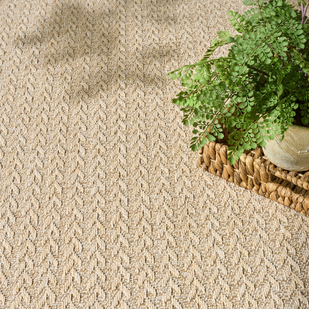 Nourison Tulum 6' x 9' Cream Outdoor Rug