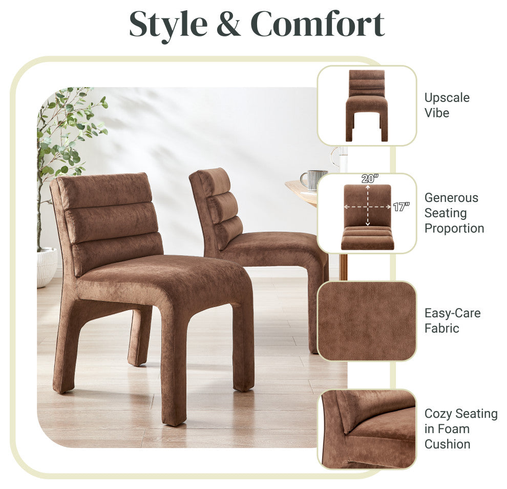 Josie Dining Side Chair, Set of 2, Dainty Dark Brown