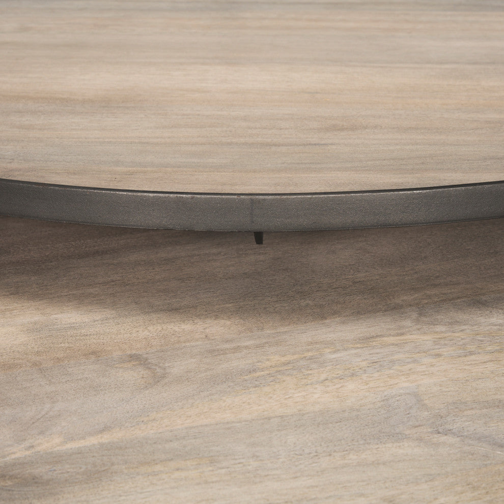 Clapp Round Light Brown Nesting Coffee Tables, Set of 2