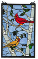 13W X 10H Cardinals Morning Stained Glass Window