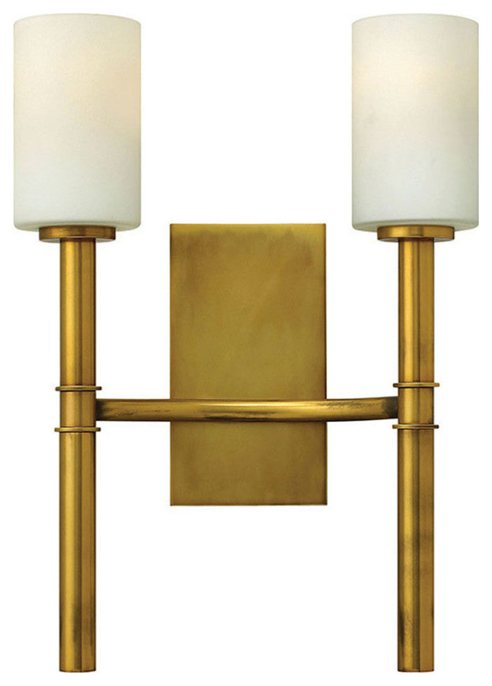 Hinkley Margeaux Medium Two Light Sconce, Vintage Brass