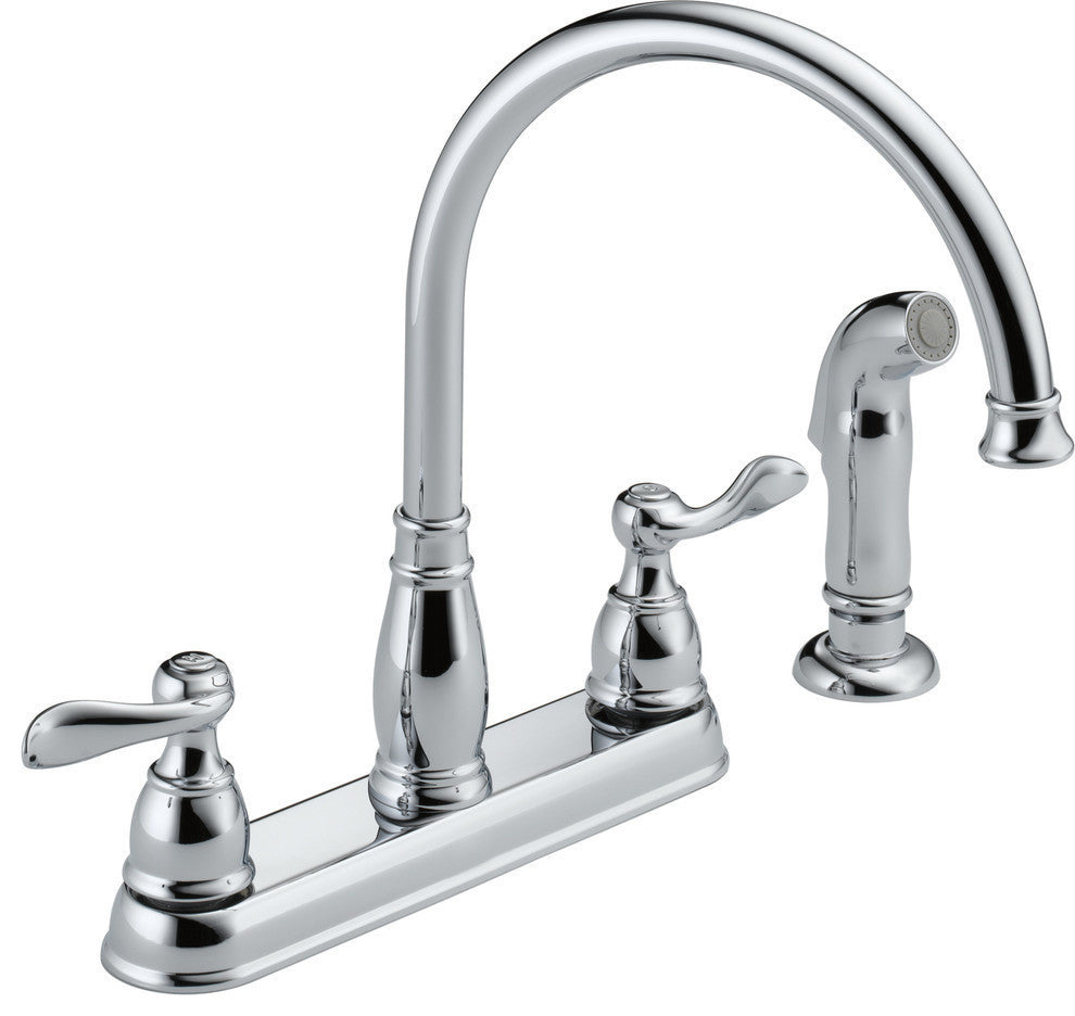 Delta Windemere Two Handle Kitchen Faucet, Chrome, 21996LF