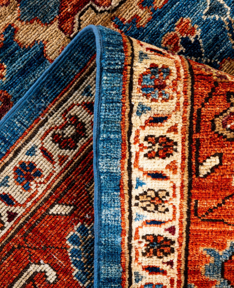 Serapi One-of-a-Kind Hand-Knotted Area Rug Light Blue, 6'4" x 8'9"