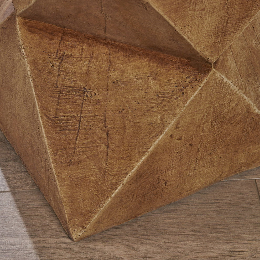 GDF Studio Manuel Indoor Lightweight Concrete Accent Table, Natural