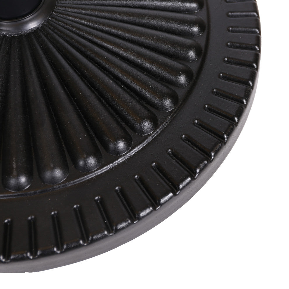 GDF Studio Seymour Outdoor Black Resin and Steel Umbrella Base