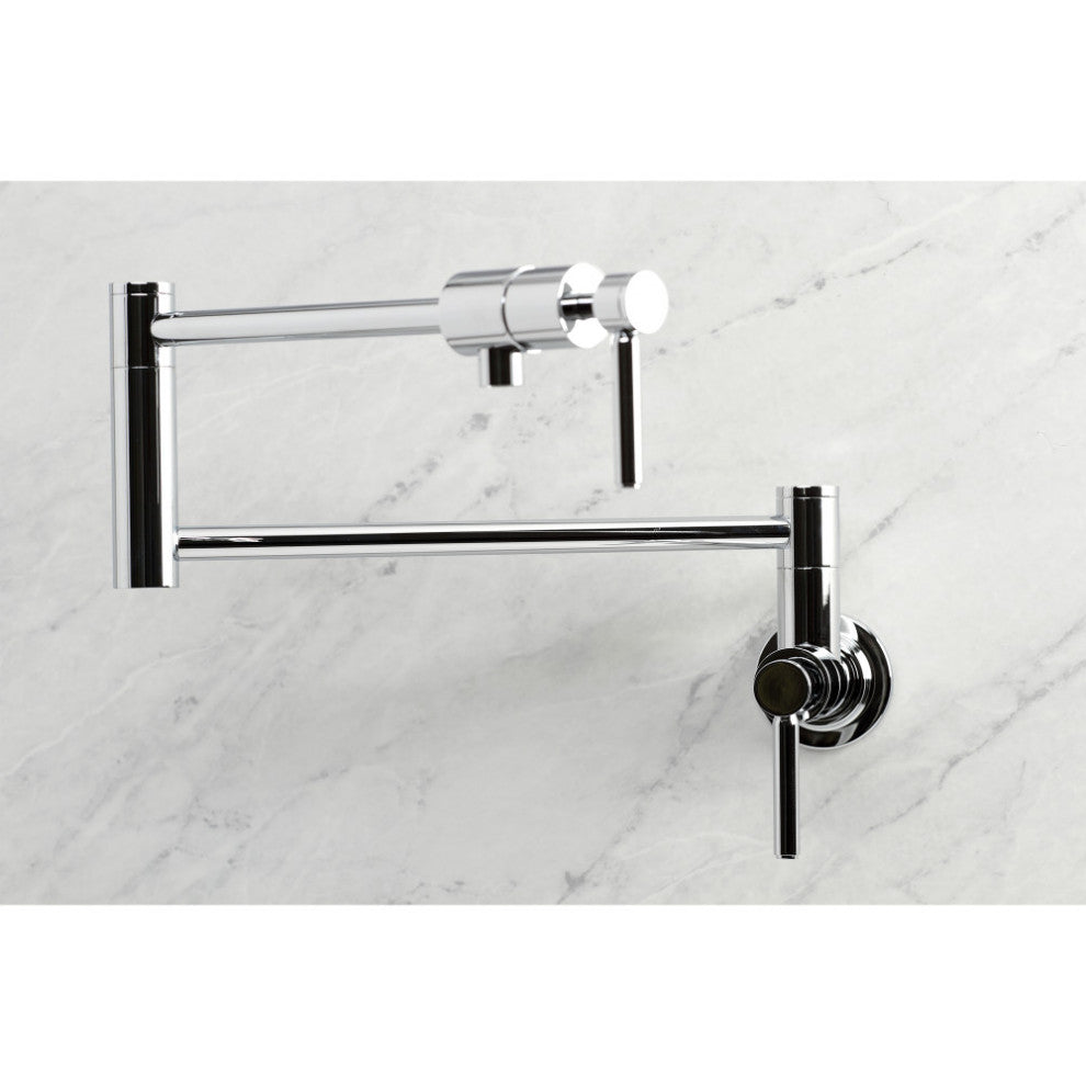 Kingston Brass KS4101DL Concord Wall Mount Pot Filler, Polished Chrome