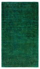 Overdyed One-of-a-Kind Hand-Knotted Area Rug Green, 3' 1" x 5' 3"