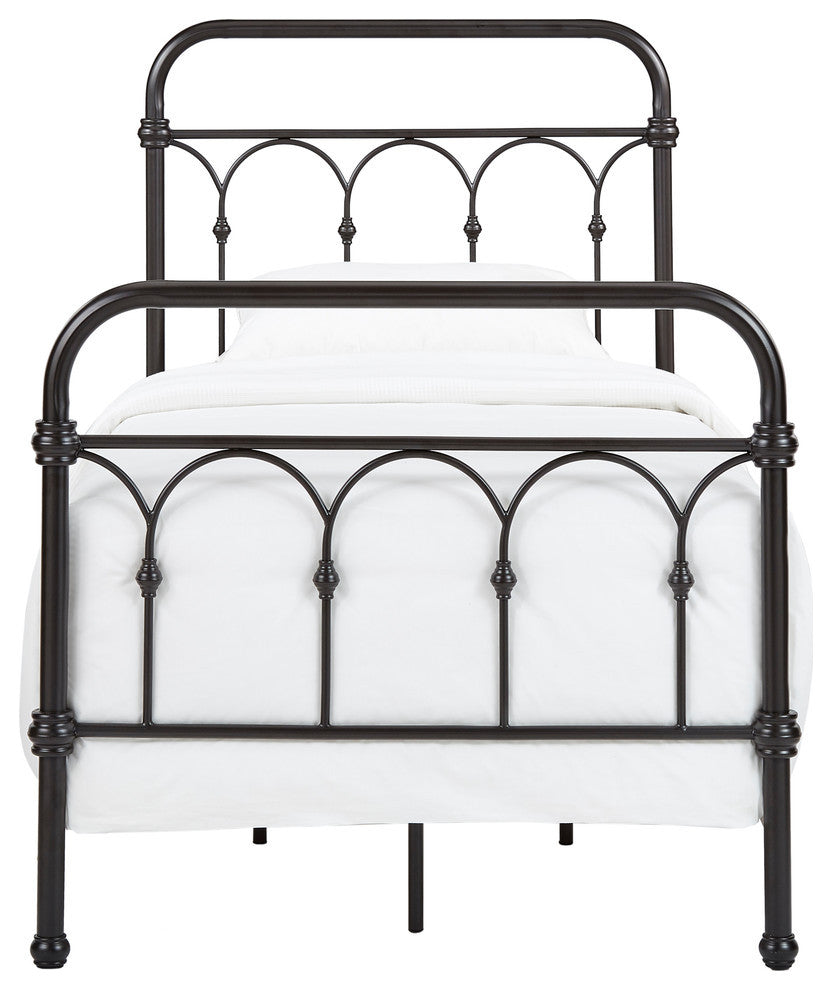 Maverick Rustic Metal Bed, Dark Bronze, Twin